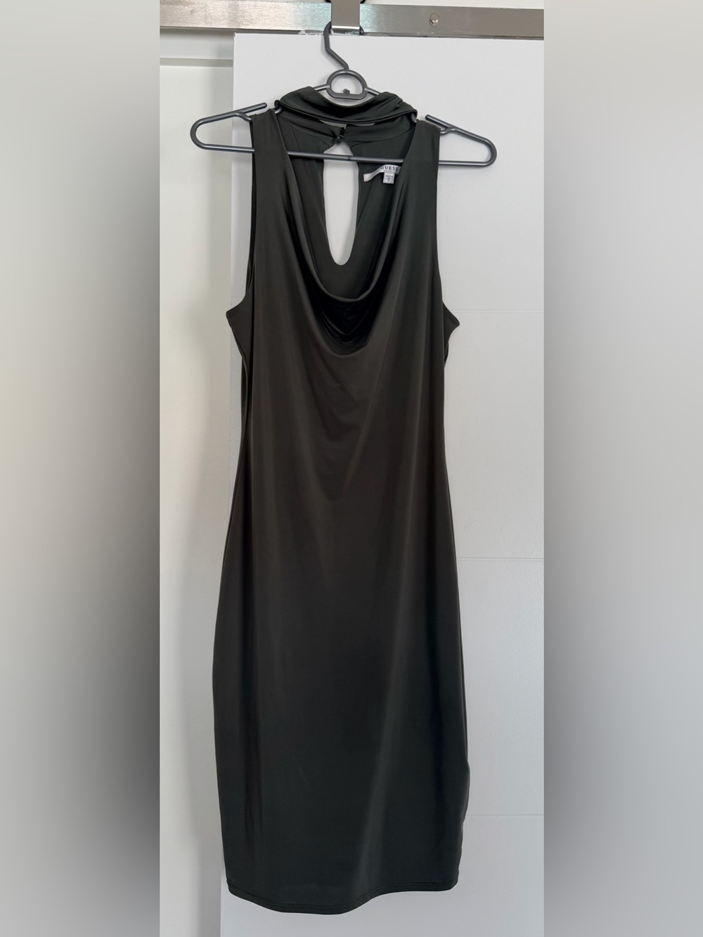 Guess Dark Green Cowl Neck Slip Dress